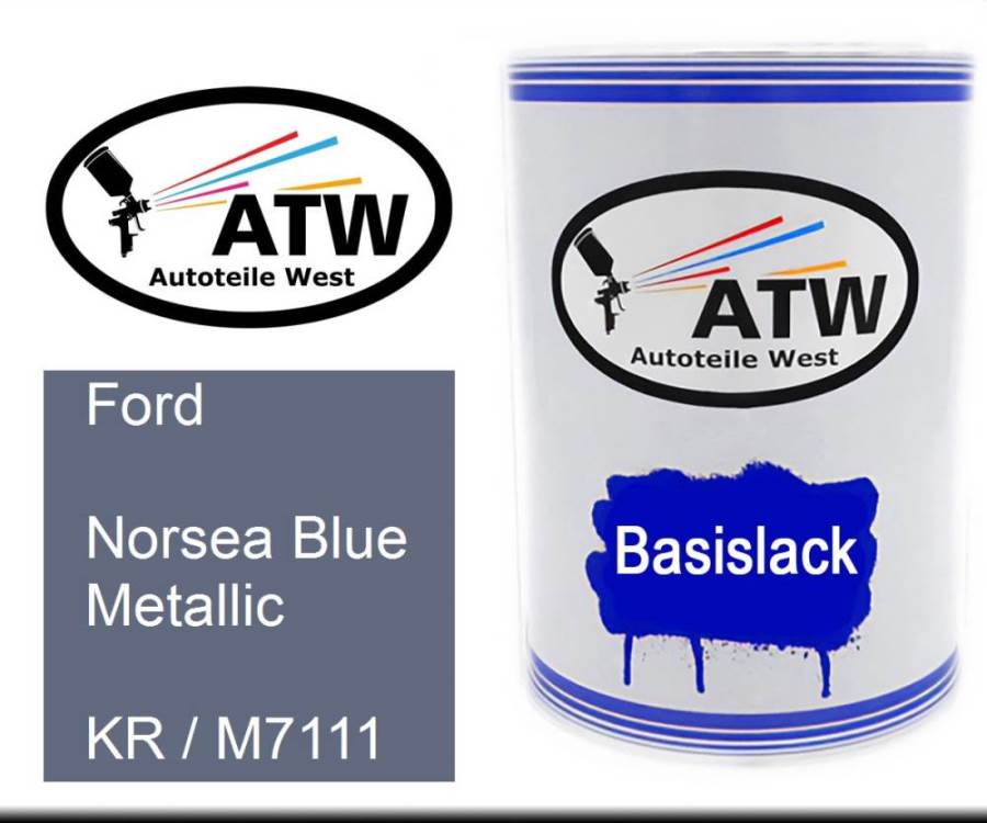 Ford, Norsea Blue Metallic, KR / M7111: 500ml Lackdose, von ATW Autoteile West.